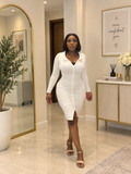 Buttoned collar shaper dress