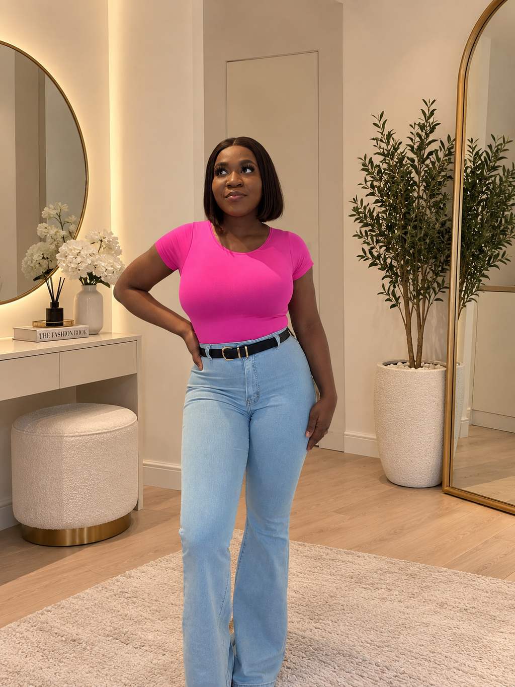 High Waist Basic Light Blue Jeans