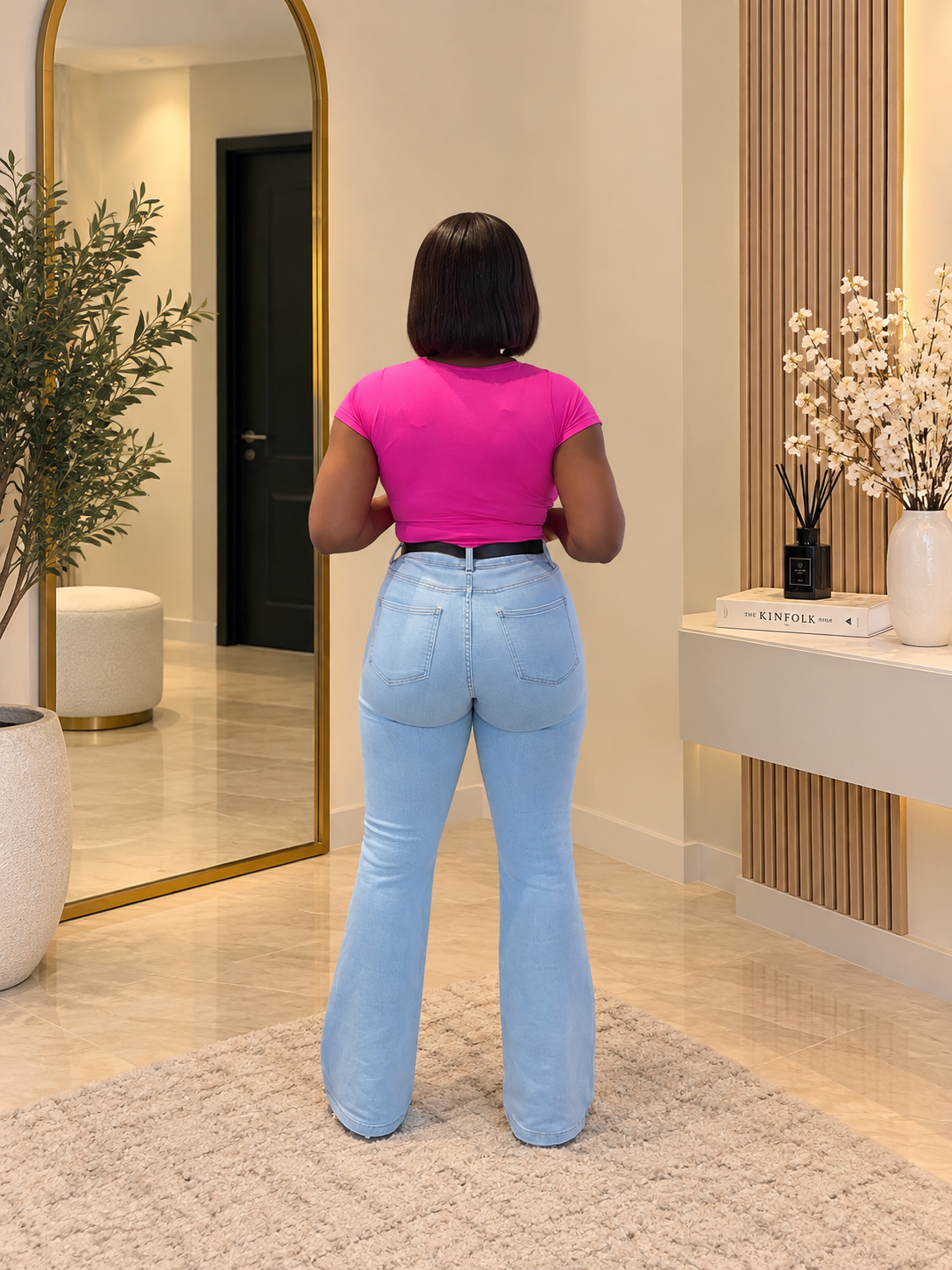 High Waist Basic Light Blue Jeans