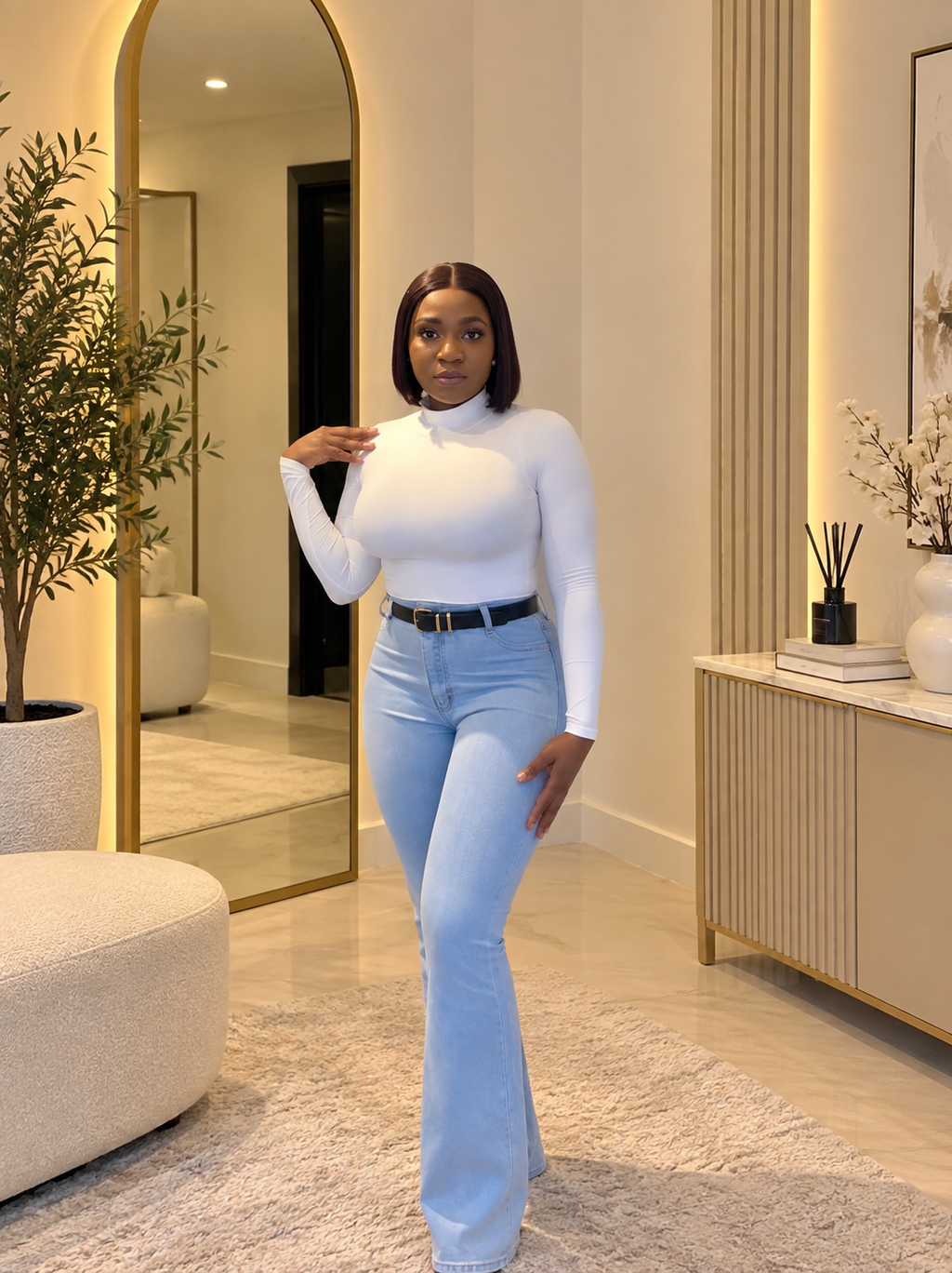 Long Sleeve Turtle Neck Bodysuit