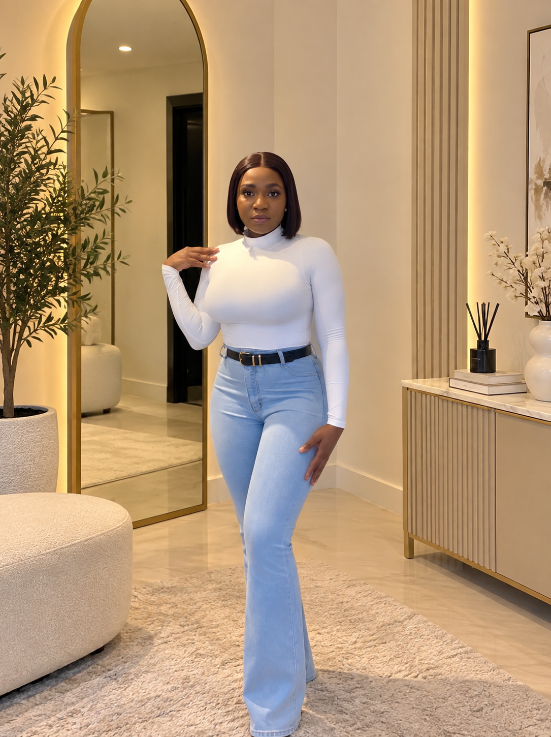 Long Sleeve Turtle Neck Bodysuit