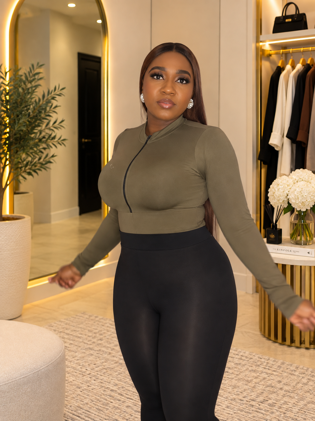 Long sleeve Zip-up top