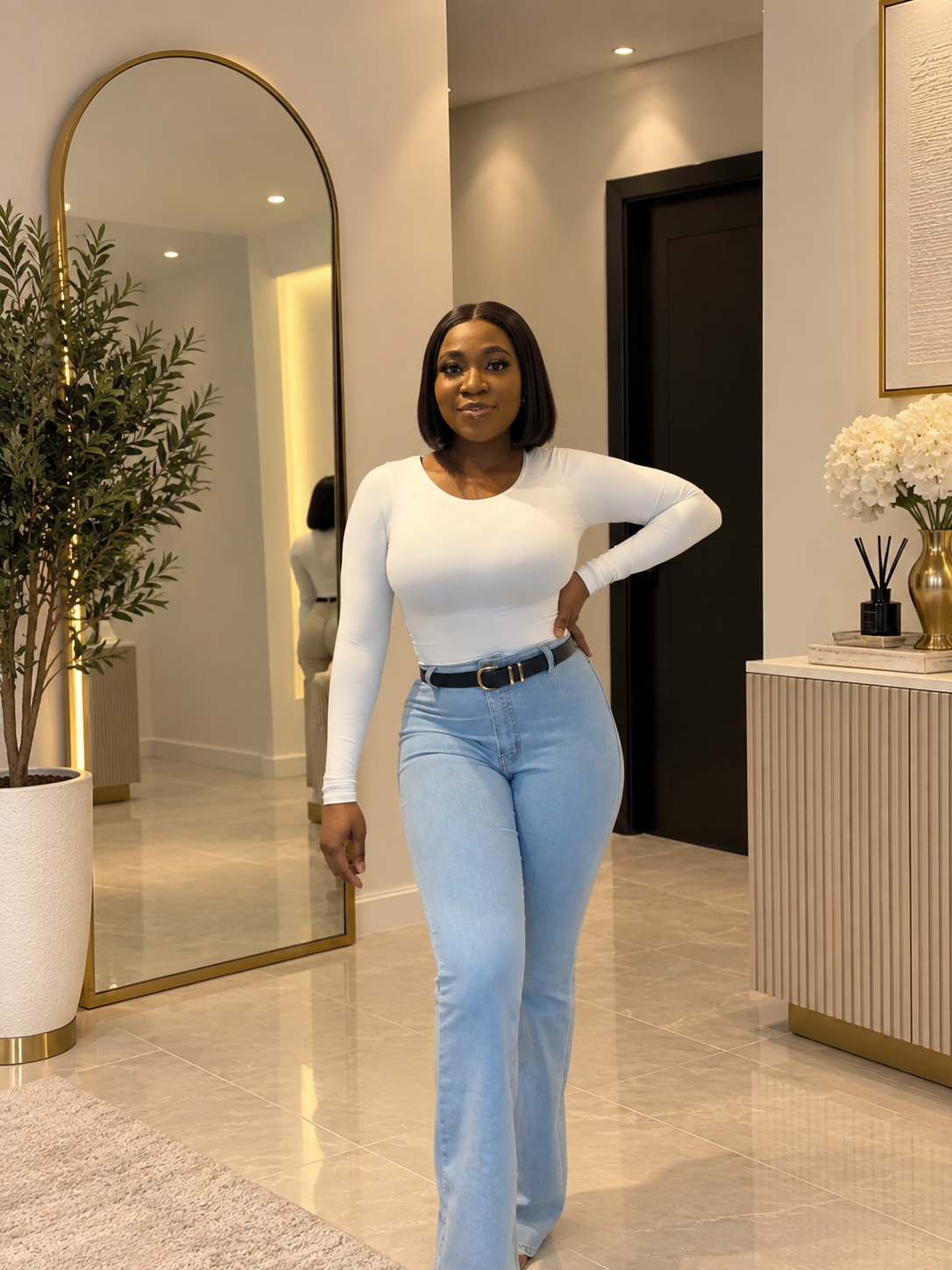 Round Neck Long Sleeve Bodysuit