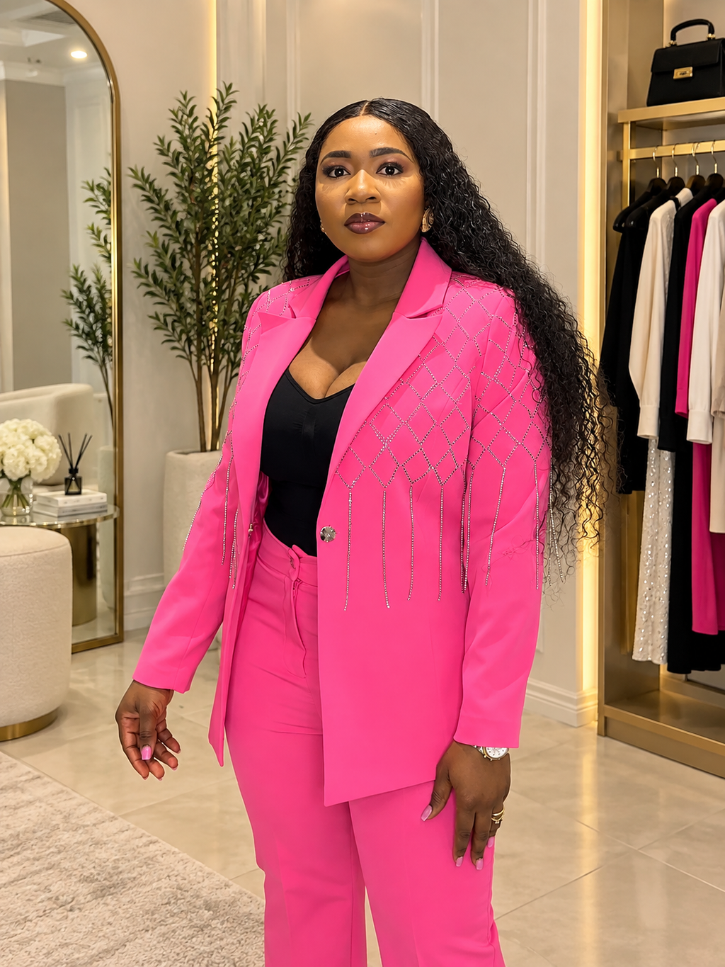 Crystal Glam Pink Suit