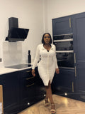 Buttoned collar shaper dress