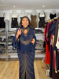 Empress Navy Peplum Dress