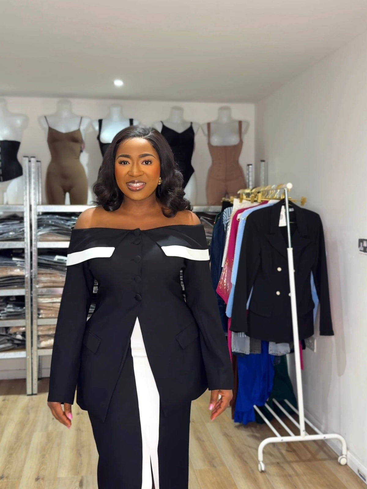 Power play blazer skirt set