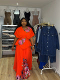 Rose Orange Dress