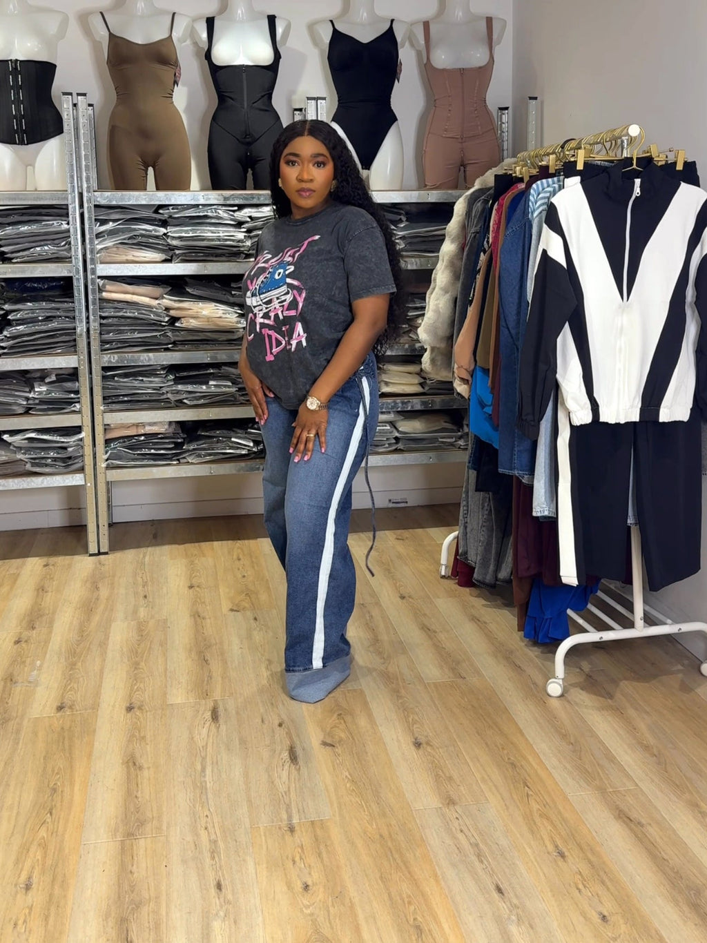 Lace up jeans