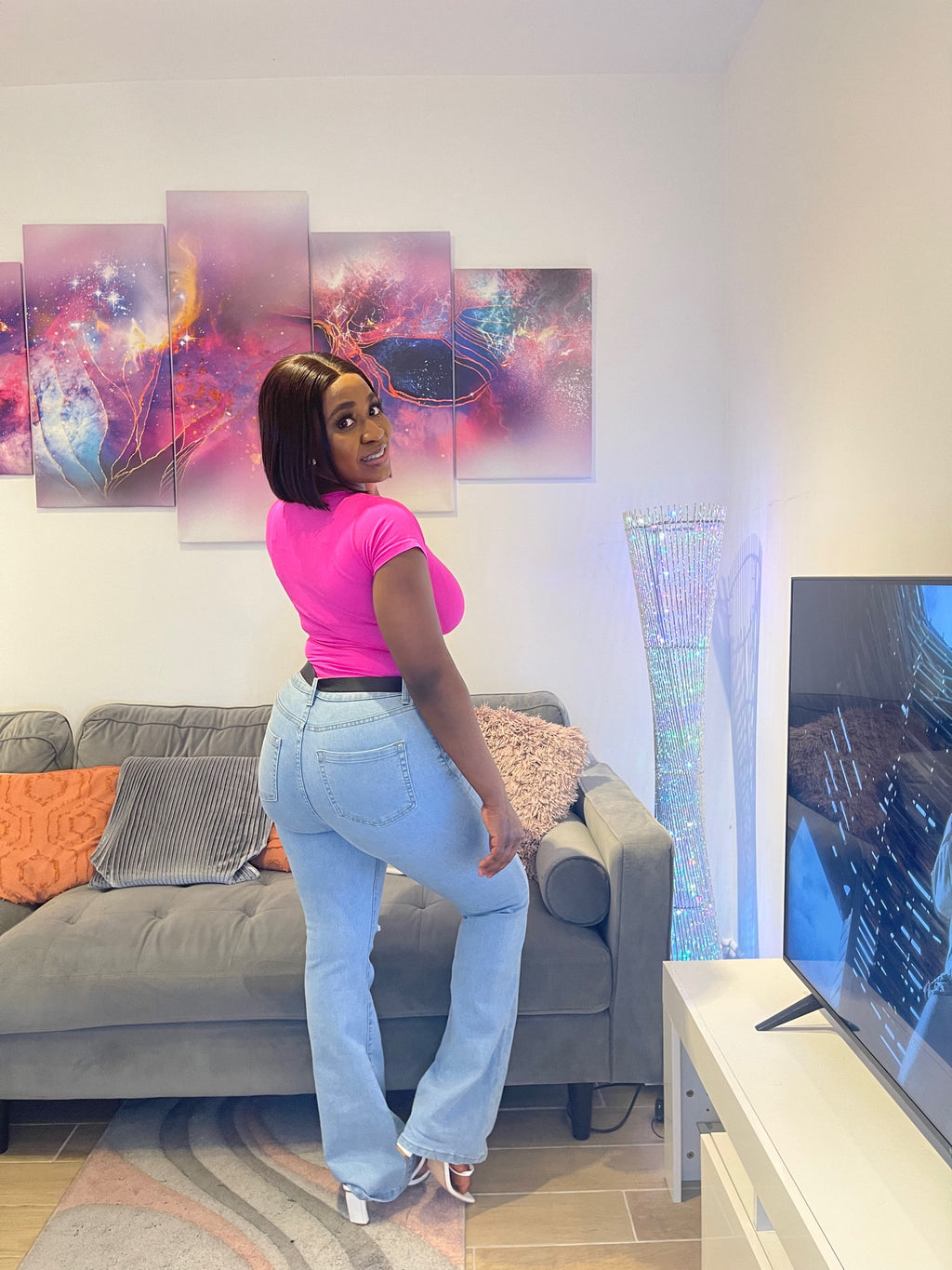 High Waist Basic Light Blue Jeans