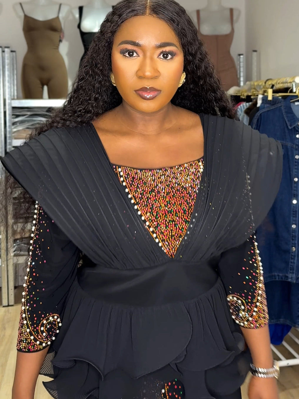 Black diamond glow dress