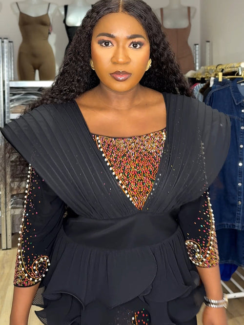 Black diamond glow dress