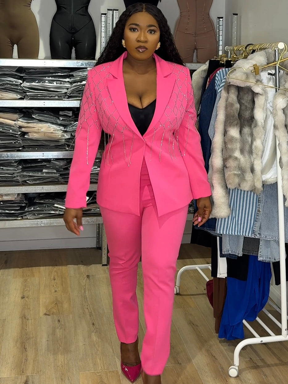 Crystal Glam Pink Suit