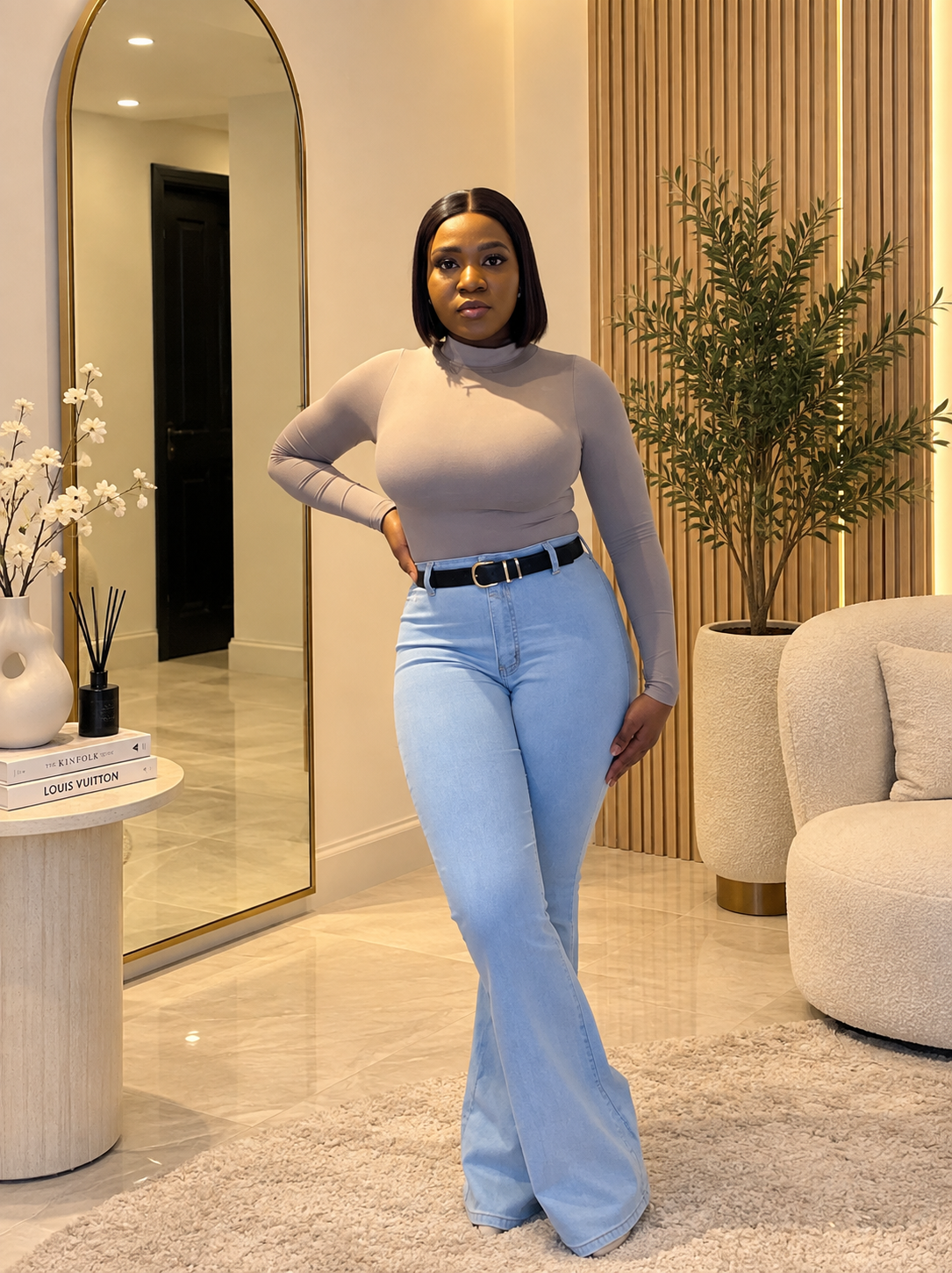 Long Sleeve Turtle Neck Bodysuit