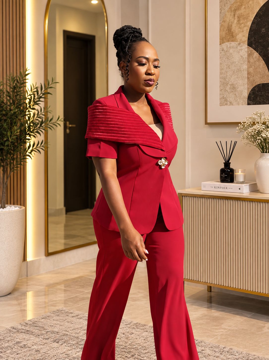 Rouge Elegance Suit Set