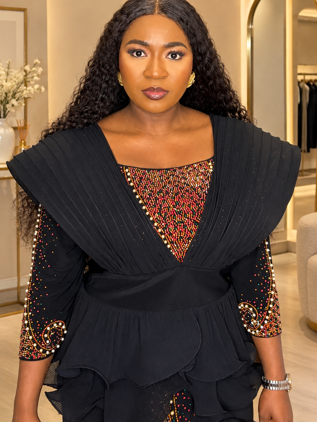 Black diamond glow dress