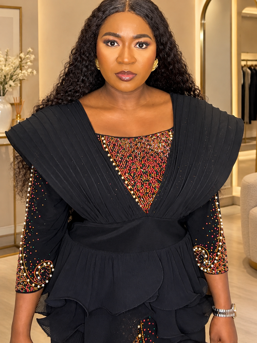Black diamond glow dress