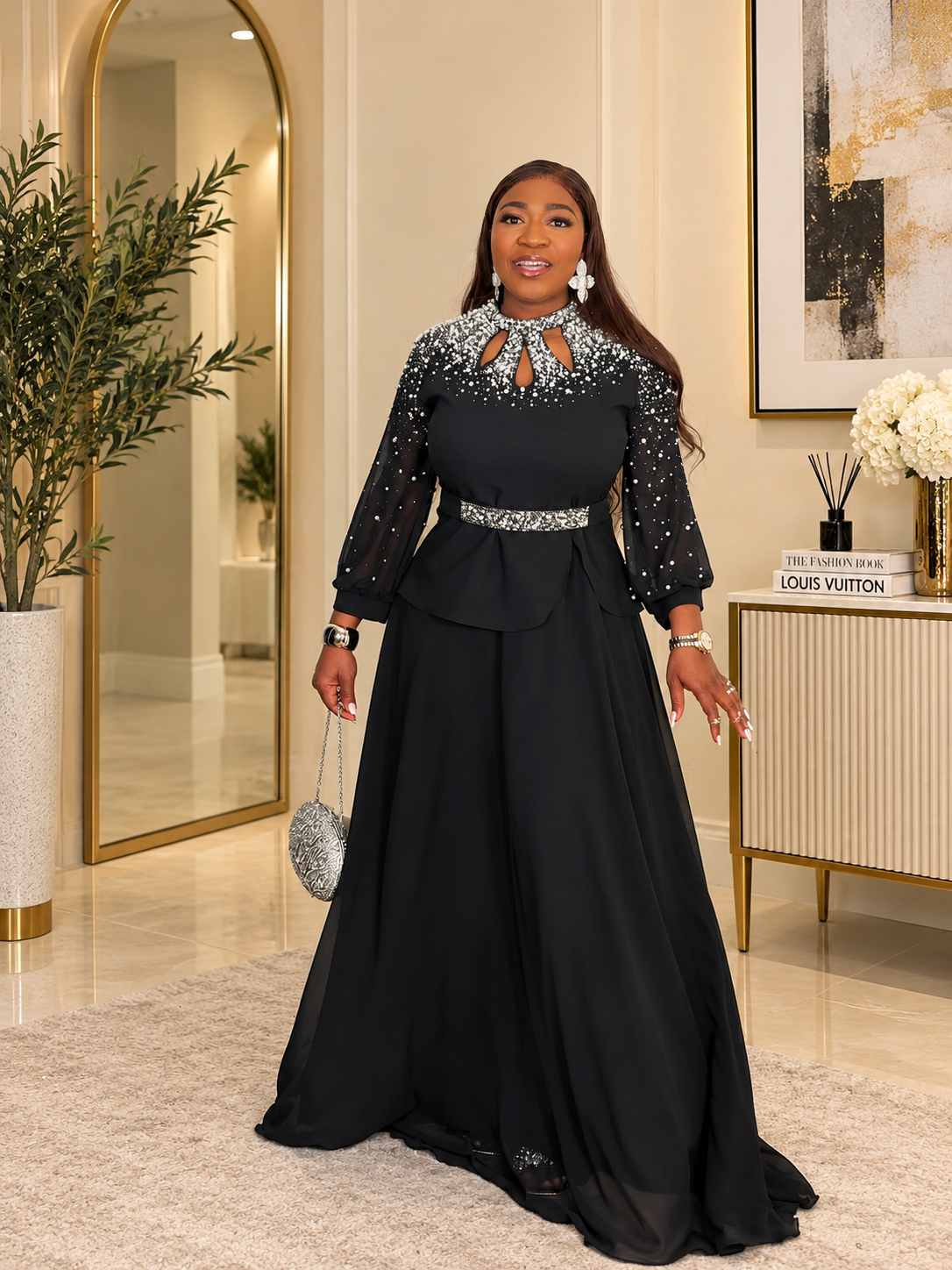 Pearl Radiance Maxi Dress