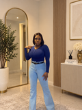 Round Button Neck Long Sleeve bodysuit